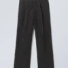 Uno Loose Linen Suit Trouser – Black Pinstripe