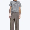 Uno Loose Suit Trousers – Dark Beige Melange