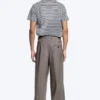 Uno Loose Suit Trousers – Dark Beige Melange