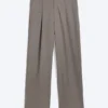 Uno Loose Suit Trousers – Dark Beige Melange