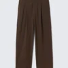 Uno Loose Suit Trousers – Dark Brown