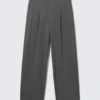 Uno Loose Suit Trousers – Dark Grey – Pinstripe