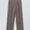 Uno Loose Suit Trousers – Dark Mole