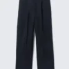 Uno Loose Suit Trousers – Dark Navy Blue