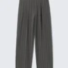 Uno Loose Suit Trousers – Striped Grey