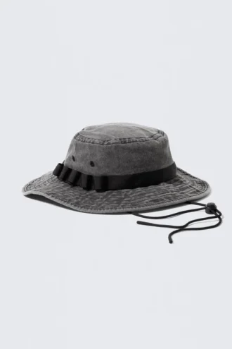 Utility Bucket Hat – Washed Dark Grey
