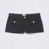 Utility Pocket Mini Shorts – Black