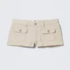 Utility Pocket Mini Shorts – Light Beige