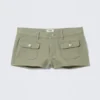Utility Pocket Mini Shorts – Light Khaki Green