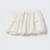 Utility Twill Mini Skirt – Off-White