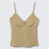 V-Neck Cotton Singlet – Beige