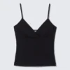 V-Neck Cotton Singlet – Black