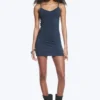 V-Neck Jersey Mini Dress – Dark Blue