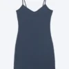 V-Neck Jersey Mini Dress – Dark Blue