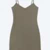 V-Neck Jersey Mini Dress – Dusty Grey