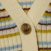 V-Neck Knitted Cardigan – Striped Light Yellow