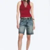 V-Neck Strap Top – Dark Red