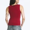 V-Neck Strap Top – Dark Red