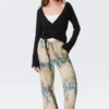 V-Neck Wrap Knit Cardigan – Black