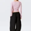 V-Neck Wrap Knit Cardigan – Light Pink