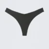 V-Shaped Ribbed Bikini Thong – Dark Grey