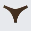 V-Shaped Thong Bikini Bottoms – Dark Brown