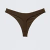 V-Shaped Thong Bikini Bottoms – Dark Brown