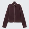 Velvet Track Jacket – Dark Plum
