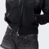 Venus Frayed Low Rise Denim Hotpants – Chelsea Black – Black