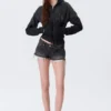 Venus Frayed Low Rise Denim Hotpants – Chelsea Black – Black