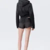 Venus Frayed Low Rise Denim Hotpants – Chelsea Black – Black