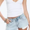 Venus Frayed Low Rise Denim Hotpants – Dream Blue – Light Blue
