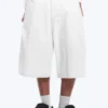 Void Mid Rise Loose Long Denim Shorts – Dirty White – White