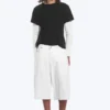 Void Mid Rise Loose Long Denim Shorts – Dirty White – White