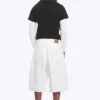 Void Mid Rise Loose Long Denim Shorts – Dirty White – White