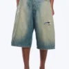 Void Mid Rise Loose Long Denim Shorts – Honey Blue – Light Blue