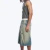 Void Mid Rise Loose Long Denim Shorts – Honey Blue – Light Blue