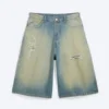 Void Mid Rise Loose Long Denim Shorts – Honey Blue – Light Blue