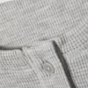 Waffled Long-Sleeved Henley Top – Grey Melange