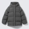 Waisted Puffer Jacket – Dark Grey