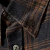 Washed Checked Button-Down Flannel Shirt – Checked Washed Navy/Orange
