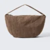 Washed Cotton Crossbody Bag – Dark Brown