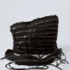 Washed Denim Multi Zip Bag – Black