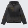 Washed Patchwork Zip Hoodie – Washed Dark Blue