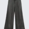 Washed Satin Pyjama Trousers – Washed Dark Grey