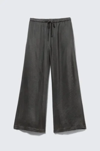 Washed Satin Pyjama Trousers – Washed Dark Grey