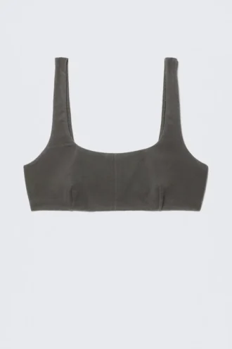 Washed Scooped Soft Bra – Washed Black
