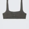 Washed Scooped Soft Bra – Washed Black