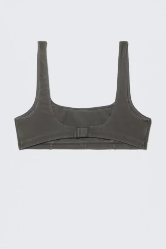 Washed Scooped Soft Bra – Washed Black