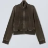 Washed Velvet Mini Jacket – Washed Black